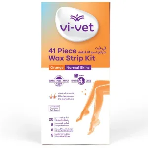 ڤي ڤيت مجموعة شرائح شمع لازالة الشعر للبشرة العادية 41 قطعة