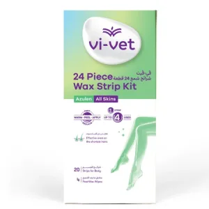 ڤي ڤيت مجموعة شرائح شمع لازالة الشعر لكافة أنواع البشرة 24 قطعة