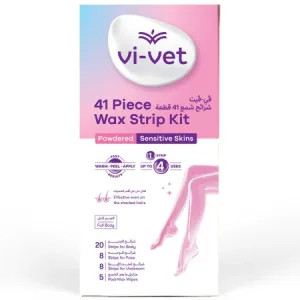 ڤي ڤيت مجموعة شرائح شمع لازالة الشعر للبشرة الحساسة 41 قطعة