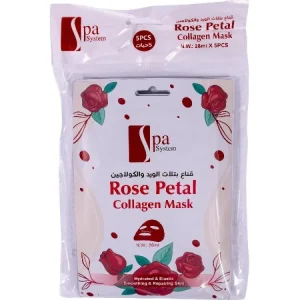 قناع للوجه بتلات الورد والكولاجين كيس 28*5 - سيا سستم
